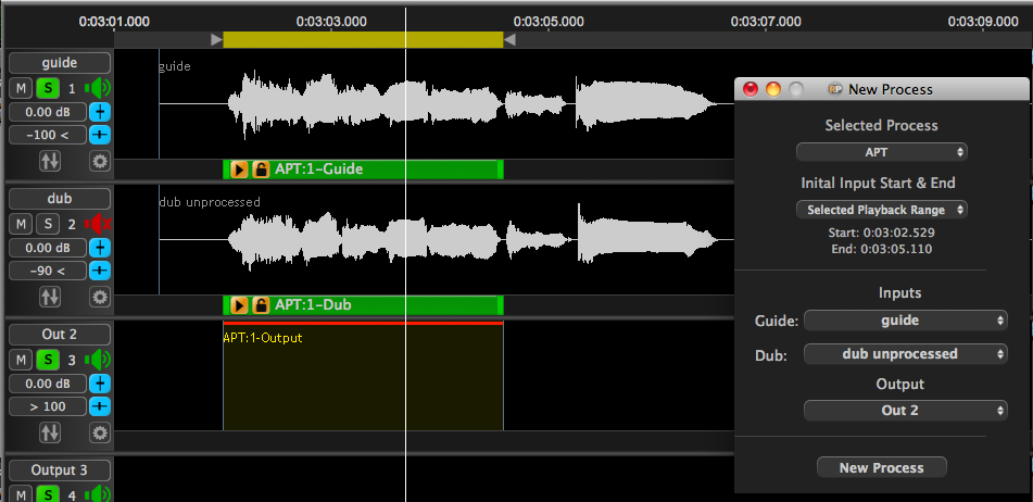 Create Process - Playback range 0